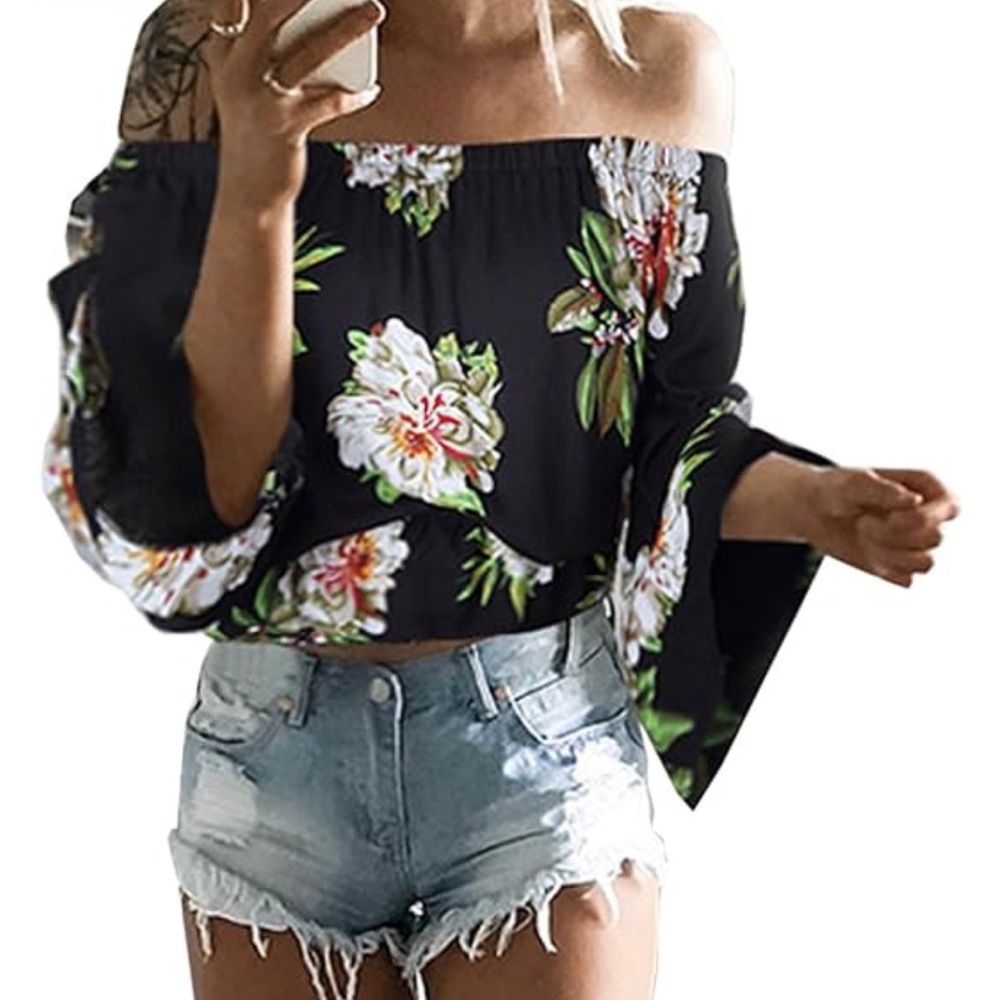 Floral Print Crop Top